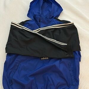 Retro black and blue adidas windbreaker